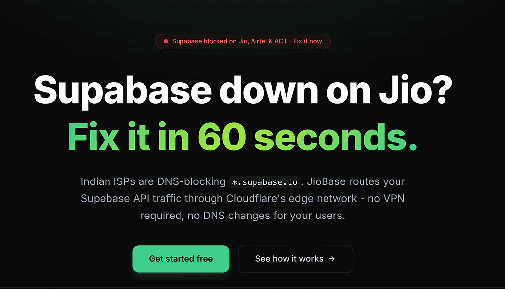 Supabase Blocked in India: The Complete Guide to Fixing Your App